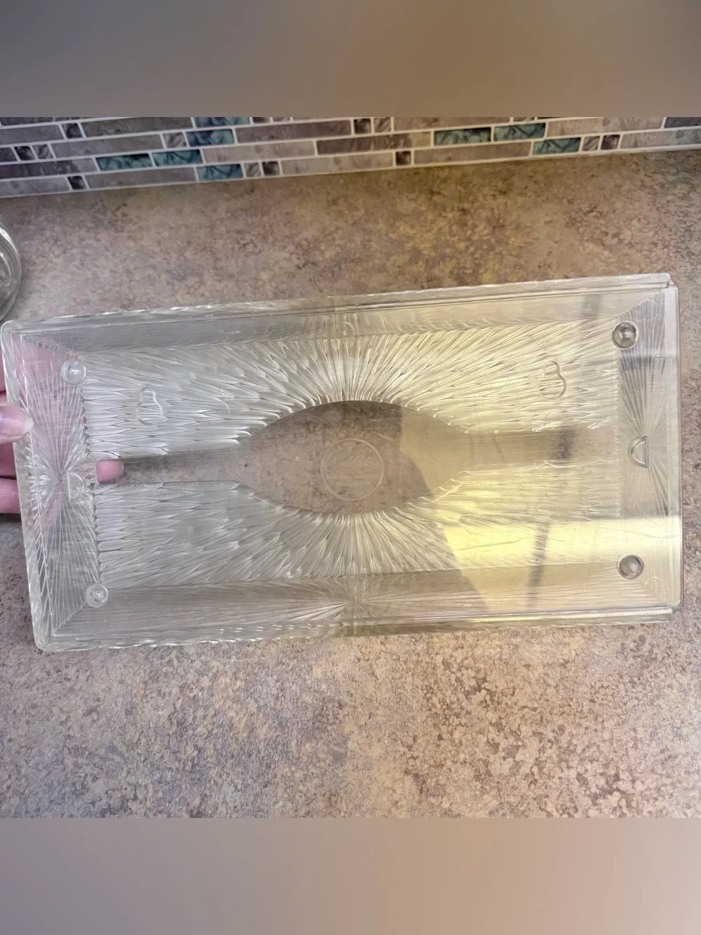 Vintage Celebrity Starburst clear Acrylic tissue cover